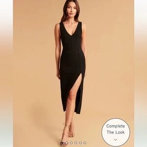 Abercrombie & fitch plunge neck midi dress xl